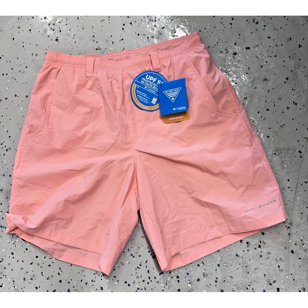Columbia Men's 8" Back Cast III Gulf Stream Omni Shade Water shorts Peach XXL - Picture 3 of 7